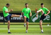 31 May 2018; John O'Shea, left, Shane Long and Declan Rice, right, during a Republic of Ireland training session at the FAI National Training Centre in Abbotstown, Dublin. Photo by Stephen McCarthy/Sportsfile
