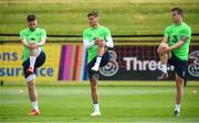 31 May 2018; Matt Doherty, left, Jeff Hendrick and Kevin Long, right, during a Republic of Ireland training session at the FAI National Training Centre in Abbotstown, Dublin. Photo by Stephen McCarthy/Sportsfile