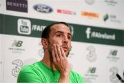 1 June 2018; John O'Shea during a Republic of Ireland press conference at the FAI National Training Centre in Abbotstown, Dublin. Photo by Stephen McCarthy/Sportsfile