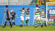 1 June 2018; Dan Carr of Shamrock Rovers celebrates with team-mate Luke Byrne, left, after scoring his side's first goal during the SSE Airtricity League Premier Division match between Shamrock Rovers and Dundalk at Tallaght Stadium in Dublin. Photo by Stephen McCarthy/Sportsfile