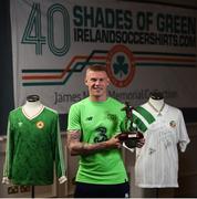 1 June 2018; James McClean pictured with his Republic of Ireland supporters clubs Player of the Year award at the CRISC Player of the Year Awards at  Ballsbridge Hotel, Dublin. Photo by David Fitzgerald/Sportsfile