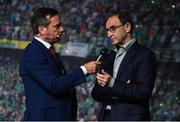 1 June 2018; Republic of Ireland manager Martin O'Neill speaks with RTE Presenter Peter Collins at the CRISC Player of the Year Awards at  Ballsbridge Hotel, Dublin. Photo by David Fitzgerald/Sportsfile
