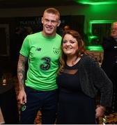 1 June 2018; James McClean of Republic of Ireland with supporter Tammy Tallin, from Co Kildare, during the CRISC Player of the Year Awards at  Ballsbridge Hotel, Dublin. Photo by David Fitzgerald/Sportsfile