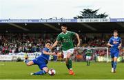 1 June 2018; Shane Griffin of Cork City in action against Gavan Holohan of Waterford during the SSE Airtricity League Premier Division match between Cork City and Waterford at Turner's Cross, Cork. Photo by Eóin Noonan/Sportsfile