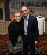 1 June 2018; Republic of Ireland manager Martin O'Neill with Emily Bradley from '40 Shades of Green' during the CRISC Player of the Year Awards at  Ballsbridge Hotel, Dublin. Photo by David Fitzgerald/Sportsfile