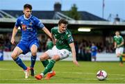 1 June 2018; Kieran Sadlier of Cork City in action against Rory Feely of Waterford during the SSE Airtricity League Premier Division match between Cork City and Waterford at Turner's Cross, Cork. Photo by Eóin Noonan/Sportsfile