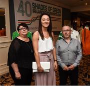 1 June 2018; Republic of Ireland Women's National Team senior player Megan Campbell with parents Suzanne and Eamonn during the CRISC Player of the Year Awards at  Ballsbridge Hotel, Dublin. Photo by David Fitzgerald/Sportsfile