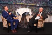 1 June 2018; Former Republic of Ireland international John Giles in conversation with RTE Presenter Peter Collins at the CRISC Player of the Year Awards at  Ballsbridge Hotel, Dublin. Photo by David Fitzgerald/Sportsfile