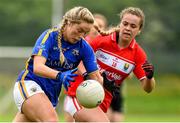 2 June 2018; Aisling McCarthy of Tipperary in action against Chloe Collins of Cork during the TG4 Munster Senior Ladies Football Championship semi-final between Tipperary and Cork at Ardfinnan, Tipperary. Photo by Matt Browne/Sportsfile