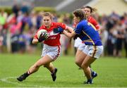 2 June 2018; Libby Coppinger of Cork in action against Laura Dillon of Tipperary during the TG4 Munster Senior Ladies Football Championship semi-final between Tipperary and Cork at Ardfinnan, Tipperary. Photo by Matt Browne/Sportsfile