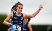 2 June 2018; Ciara Neville of Castletroy College, Co. Limerick, after winning the Senior Girls 200 Metres during the Irish Life Health All-Ireland Schools Track and Field Championships at Tullamore Harriers Stadium in Tullamore, Co. Offaly. Photo by Sam Barnes/Sportsfile