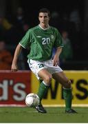 15 August 2001; John O'Shea of Republic of Ireland in action during the International Soccer Freindly match between Republic of Ireland and Croatia at Landsdowne Road in Dublin. Photo by Brendan Moran/Sportsfile