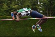 2 June 2018; Nelvin Appiah of Moyne CS Longford, Co. Longford, clears 2.02m to win the Intermediate Boys High Jump and set a new record during the Irish Life Health All-Ireland Schools Track and Field Championships at Tullamore Harriers Stadium in Tullamore, Co. Offaly. Photo by Sam Barnes/Sportsfile