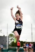 2 June 2018; Caoimhe McDonagh of St Attractas Tubbercurry, Co. Sligo, competing in the Minor Girls Long Jump during the Irish Life Health All-Ireland Schools Track and Field Championships at Tullamore Harriers Stadium in Tullamore, Co. Offaly. Photo by Sam Barnes/Sportsfile