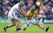 2 June 2018; Kevin Foley of Wexford in action against David Burke of Galway during the Leinster GAA Hurling Senior Championship Round 4 match between Wexford and Galway at Innovate Wexford Park in Wexford. Photo by Ramsey Cardy/Sportsfile