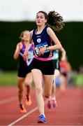 2 June 2018; Lucy O'Keeffe of St Marys Midleton, Co. Cork, right, on her way to winning the Under 16 Girls 1 Mile during the Irish Life Health All-Ireland Schools Track and Field Championships at Tullamore Harriers Stadium in Tullamore, Co. Offaly. Photo by Sam Barnes/Sportsfile
