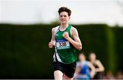 2 June 2018; Cian Mc Phillips of Moyne CS Longford, Co. Longford, on his way to winning the Intermediate Boys 1500 Metres during the Irish Life Health All-Ireland Schools Track and Field Championships at Tullamore Harriers Stadium in Tullamore, Co. Offaly. Photo by Sam Barnes/Sportsfile