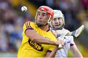 2 June 2018; Lee Chin of Wexford in action against John Hanbury of Galway during the Leinster GAA Hurling Senior Championship Round 4 match between Wexford and Galway at Innovate Wexford Park in Wexford. Photo by Ramsey Cardy/Sportsfile