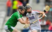 2 June 2018; Cian Long of Cork in action against Bob Purcell of Limerick during the Munster GAA Minor Hurling Championship Round 3 match between Cork and Limerick at Páirc Uí Chaoimh in Cork. Photo by Piaras Ó Mídheach/Sportsfile