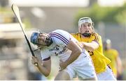 2 June 2018; Conor Cooney of Galway is tackled by Liam Ryan of Wexford during the Leinster GAA Hurling Senior Championship Round 4 match between Wexford and Galway at Innovate Wexford Park in Wexford. Photo by Ramsey Cardy/Sportsfile
