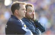 2 June 2018; Wexford selector Seoirse Bulfin, right, and Davy Fitzgerald during the Leinster GAA Hurling Senior Championship Round 4 match between Wexford and Galway at Innovate Wexford Park in Wexford. Photo by Ramsey Cardy/Sportsfile