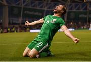 2 June 2018; Alan Judge of Republic of Ireland celebrates after scoring his side's second goal during the International Friendly match between Republic of Ireland and the United States at the Aviva Stadium in Dublin. Photo by Stephen McCarthy/Sportsfile