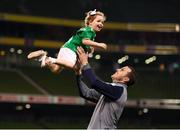 2 June 2018; John O'Shea of Republic of Ireland plays with his daughter Ruby following the International Friendly match between Republic of Ireland and the United States at the Aviva Stadium in Dublin. Photo by Stephen McCarthy/Sportsfile