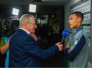 2 June 2018; Graham Burke of Republic of Ireland is interviewed by RTÉ's Tony O'Donoghue following the International Friendly match between Republic of Ireland and the United States at the Aviva Stadium in Dublin. Photo by Stephen McCarthy/Sportsfile