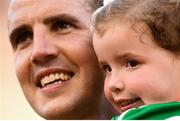 2 June 2018; John O'Shea of Republic of Ireland and daughter Ruby prior to the International Friendly match between Republic of Ireland and the United States at the Aviva Stadium in Dublin. Photo by Stephen McCarthy/Sportsfile