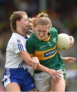 3 June 2018; Laoise Coughlan of Kerry in action against Lauren McGregor of Waterford during the TG4 Munster Senior Ladies Football Championship semi-final match between Kerry and Waterford at Fitzgerald Stadium in Killarney, Kerry. Photo by Matt Browne/Sportsfile