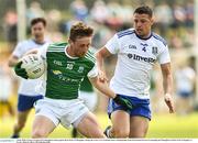 3 June 2018; Ciaran Corrigan of Fermanagh in action against Ryan Wylie of Monaghan  during the Ulster GAA Football Senior Championship Semi-Final match between Fermanagh and Monaghan at Healy Park in Omagh, Co Tyrone. Photo by Oliver McVeigh/Sportsfile