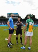 3 June 2018; Referee Colm Lyons with captains Chris Crummey of Dublin and David King of Offaly prior to the Leinster GAA Hurling Senior Championship Round 4 match between Dublin and Offaly at Parnell Park, Dublin. Photo by Seb Daly/Sportsfile
