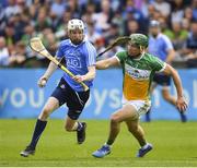 3 June 2018; Fiontán McGibb of Dublin in action against David King of Offaly during the Leinster GAA Hurling Senior Championship Round 4 match between Dublin and Offaly at Parnell Park, Dublin. Photo by Seb Daly/Sportsfile