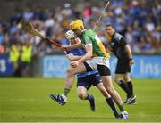 3 June 2018; Pat Camon of Offaly in action against Fiontán McGibb of Dublin during the Leinster GAA Hurling Senior Championship Round 4 match between Dublin and Offaly at Parnell Park, Dublin. Photo by Seb Daly/Sportsfile