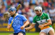 3 June 2018; Paul Ryan of Dublin in action against David O’Toole Greene of Offaly during the Leinster GAA Hurling Senior Championship Round 4 match between Dublin and Offaly at Parnell Park, Dublin. Photo by Seb Daly/Sportsfile