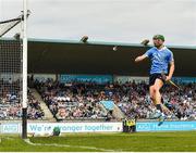 3 June 2018; Fergal Whitely of Dublin celebrates his side's first goal, scored by team-mate Paul Ryan, during the Leinster GAA Hurling Senior Championship Round 4 match between Dublin and Offaly at Parnell Park, Dublin. Photo by Seb Daly/Sportsfile