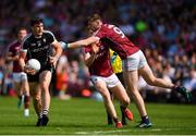 3 June 2018; Pat Hughes of Sligo in action against Thomas Flynn of Galway during the Connacht GAA Football Senior Championship semi-final match between Galway and Sligo at Pearse Stadium, Galway. Photo by Eóin Noonan/Sportsfile