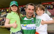 3 June 2018; Fermanagh manager Rory Gallagher along with his kids Lucy and Seanie after the Ulster GAA Football Senior Championship Semi-Final match between Fermanagh and Monaghan at Healy Park in Omagh, Co Tyrone. Photo by Oliver McVeigh/Sportsfile