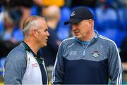 3 June 2018; Managers Kevin Martin of Offaly, left, and Pat Gilroy of Dublin following the Leinster GAA Hurling Senior Championship Round 4 match between Dublin and Offaly at Parnell Park, Dublin. Photo by Seb Daly/Sportsfile