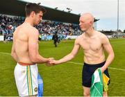 3 June 2018; Fergal Whitely of Dublin, right, and Colin Egan of Offaly swap shirts following the Leinster GAA Hurling Senior Championship Round 4 match between Dublin and Offaly at Parnell Park, Dublin. Photo by Seb Daly/Sportsfile
