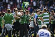 3 June 2018; Fermanagh supporters celebrate after the final whistle in the Ulster GAA Football Senior Championship Semi-Final match between Fermanagh and Monaghan at Healy Park in Omagh, Co Tyrone. Photo by Oliver McVeigh/Sportsfile