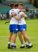 3 June 2018; Waterford players, from left, Christopher Kavanagh, Ciarán Keating and James Power celebrate after the Munster GAA Minor Hurling Championship Round 3 match between Waterford and Tipperary at Gaelic Grounds in Limerick. Photo by Piaras Ó Mídheach/Sportsfile