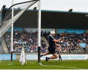 3 June 2018; Alan Nolan of Dublin saves a penalty from Joe Bergin of Offaly during the Leinster GAA Hurling Senior Championship Round 4 match between Dublin and Offaly at Parnell Park, Dublin. Photo by Seb Daly/Sportsfile