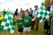 3 June 2018; Pauric Trainor, age 6, and Cathal Trainor, age 7, from Coa, Fermanagh after the Ulster GAA Football Senior Championship Semi-Final match between Fermanagh and Monaghan at Healy Park in Omagh, Co Tyrone. Photo by Oliver McVeigh/Sportsfile