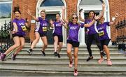 3 June 2018; Vhi ambassadors, from left, Doireann Garrihy, Ailbhe Garrihy, Louise Heraghty, Aoibhín Garrihy, Amanda Byram and Clare Garrihy, prior to the 2018 Vhi Women’s Mini Marathon. 30,000 women from all over the country took to the streets of Dublin to run, walk and jog the 10km route, raising much needed funds for hundreds of charities around the country. www.vhiwomensminimarathon.ie Photo by Sam Barnes/Sportsfile