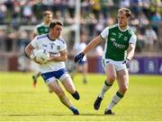 3 June 2018; Dessie Mone of Monaghan in action against Lee Cullen of Fermanagh during the Ulster GAA Football Senior Championship Semi-Final match between Fermanagh and Monaghan at Healy Park in Omagh, Co Tyrone. Photo by Oliver McVeigh/Sportsfile