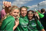 3 June 2018; Fermanagh supporters celebrate at the final whistle during the Ulster GAA Football Senior Championship Semi-Final match between Fermanagh and Monaghan at Healy Park in Omagh, Co Tyrone. Photo by Philip Fitzpatrick/Sportsfile