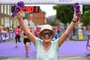 3 June 2018; Participant Peggy Cantwell, from Swords, Co. Dublin, following the 2018 Vhi Women’s Mini Marathon. 30,000 women from all over the country took to the streets of Dublin to run, walk and jog the 10km route, raising much needed funds for hundreds of charities around the country. www.vhiwomensminimarathon.ie Photo by Ramsey Cardy/Sportsfile