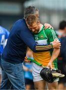 3 June 2018; Seán Ryan of Offaly is consoled by a supporter following his side's defeat during the Leinster GAA Hurling Senior Championship Round 4 match between Dublin and Offaly at Parnell Park, Dublin. Photo by Seb Daly/Sportsfile