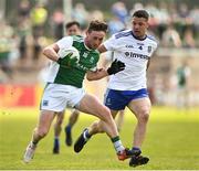 3 June 2018; Ciaran Corrigan of Fermanagh in action against Ryan Wylie of Monaghan during the Ulster GAA Football Senior Championship Semi-Final match between Fermanagh and Monaghan at Healy Park in Omagh, Co Tyrone. Photo by Oliver McVeigh/Sportsfile